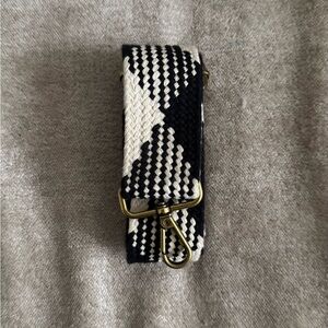 Madewell Black and White Woven Adjustable Purse/Bag Strap